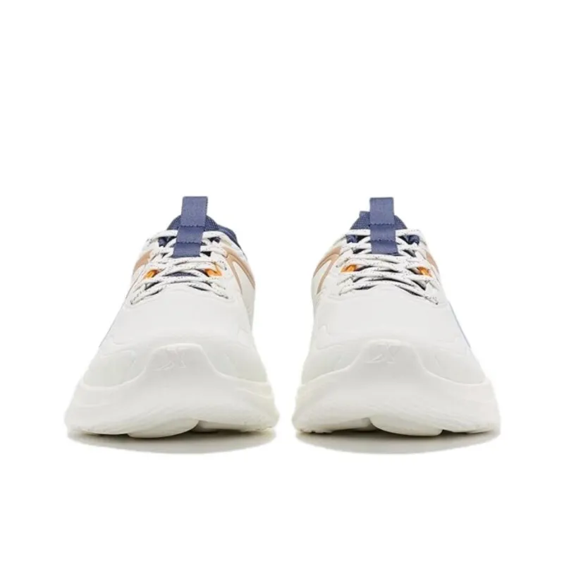 XTEP Cushioning Anti Slip And Wear Resistant Low Top Running Shoes Men's White Blue Brown-4