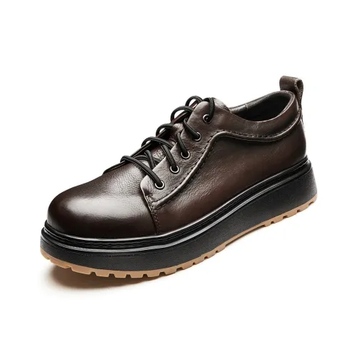 Brounvanm Men's Casual Shoes Men Low Top Coffee