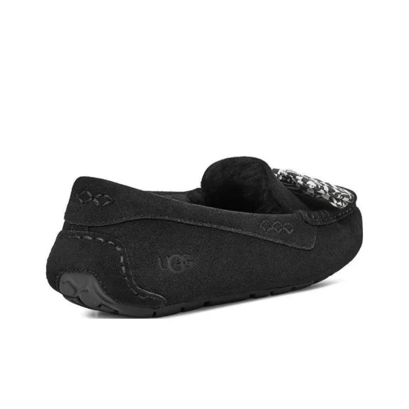 UGG Ansley Bow Slippers 'Black White' Women's-3