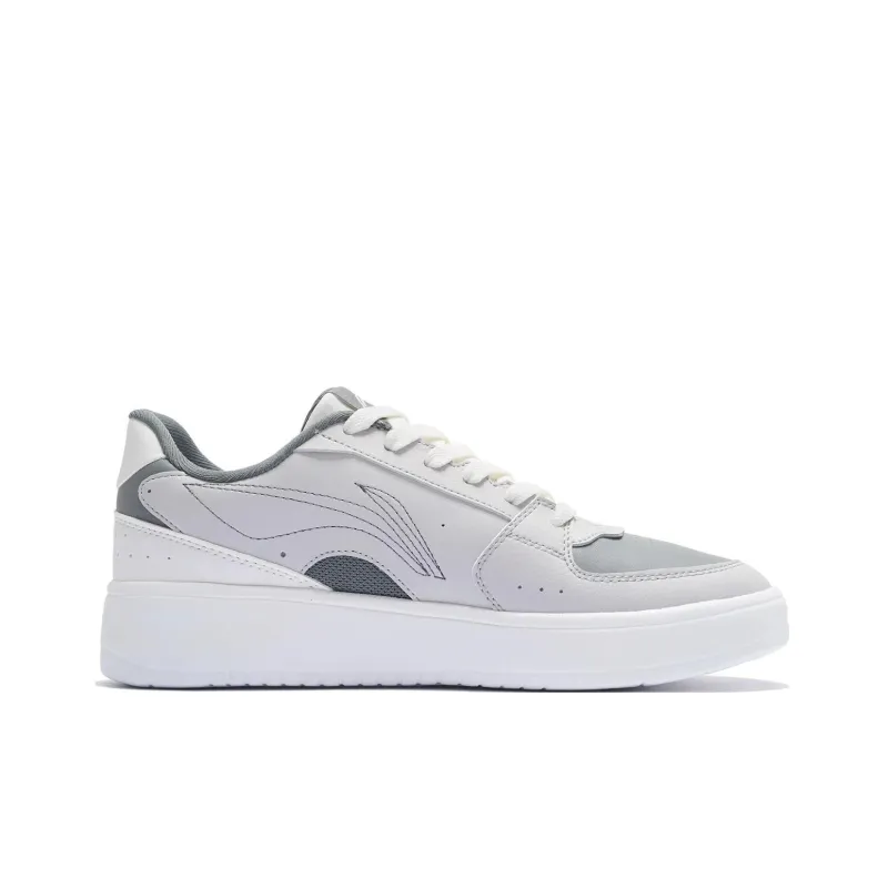 LiNing Warm Coverage Slip-Resistant Low-Top Skateboard Shoes Men's Gray-1
