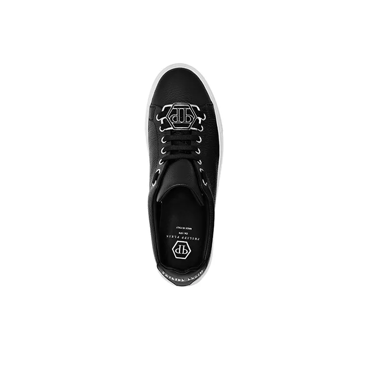 PHILIPP PLEIN Low Top Stylish Skateboarding Shoes Men's Black-3