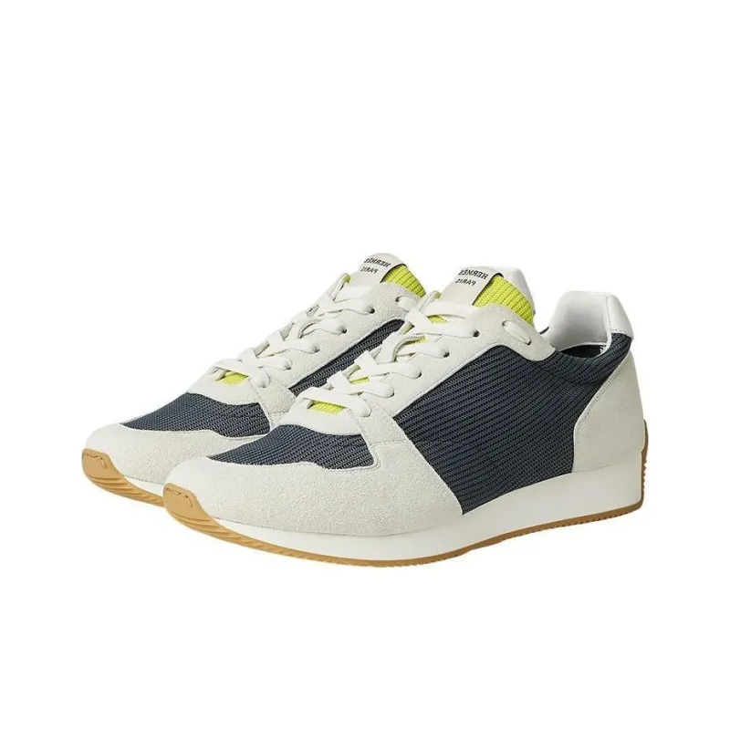 HERMES Low Top Casual Shoes Men's Blue White Yellow-2