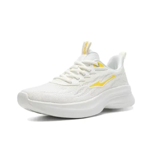 Erke Cushioning Wear Resistant Low Top Running Shoes Women's White