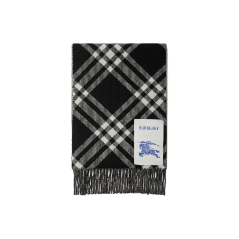 Burberry Cashmere Knit Scarves Men's Gray-1