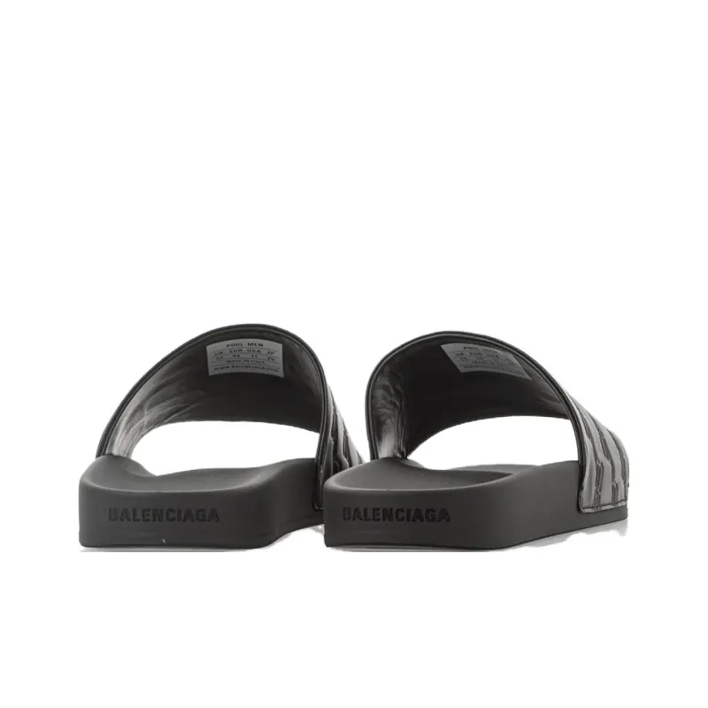 Balenciaga Logo Embossed Slides-4