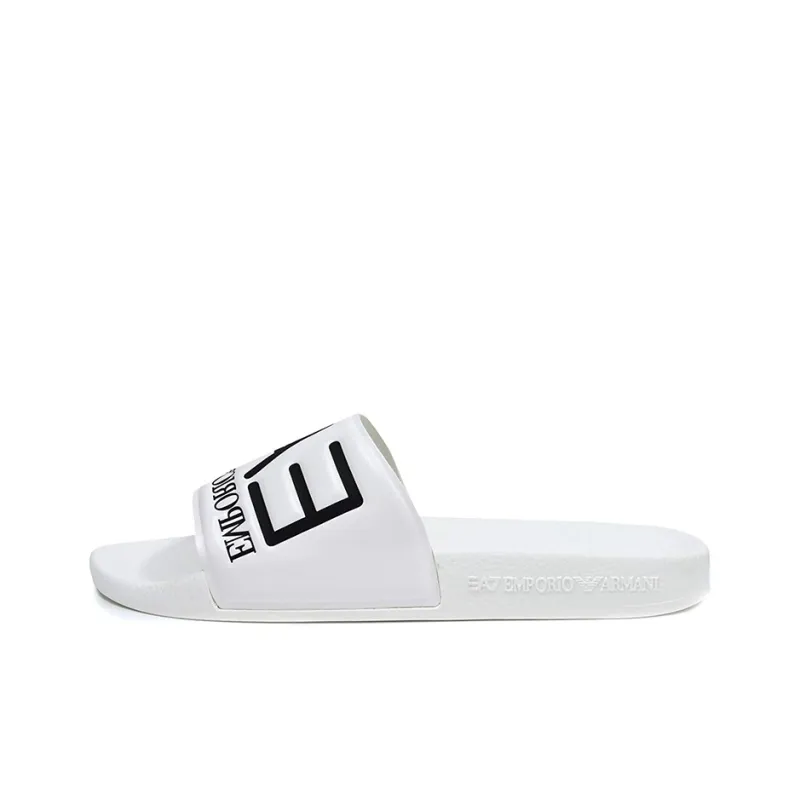 Ea7 EMPORIO ARMANI Logo-embossed Faux-leather Slides-0