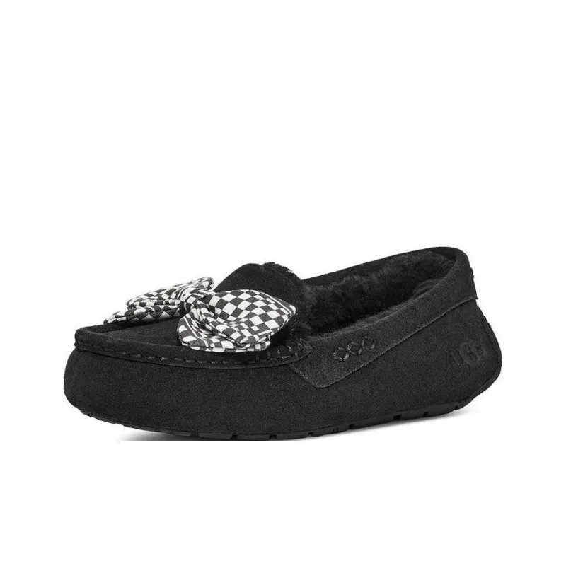 UGG Ansley Bow Slippers 'Black White' Women's-1