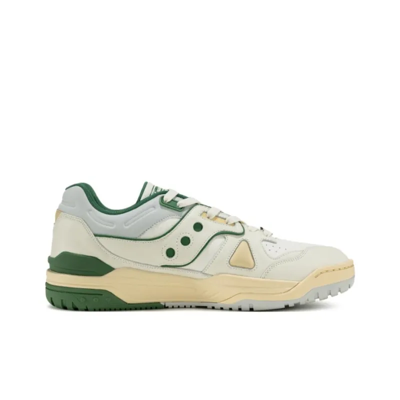 Saucony Cross 90 Anti Slip Wear Resistant Low Top Skateboard Shoes Unisex White Green-1