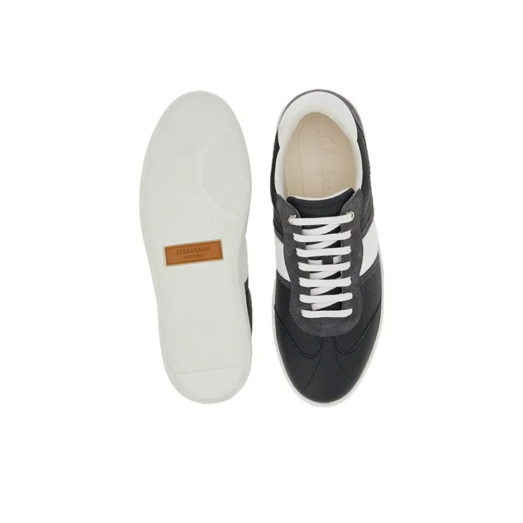 FERRAGAMO Logo-embossed Leather Sneakers-4