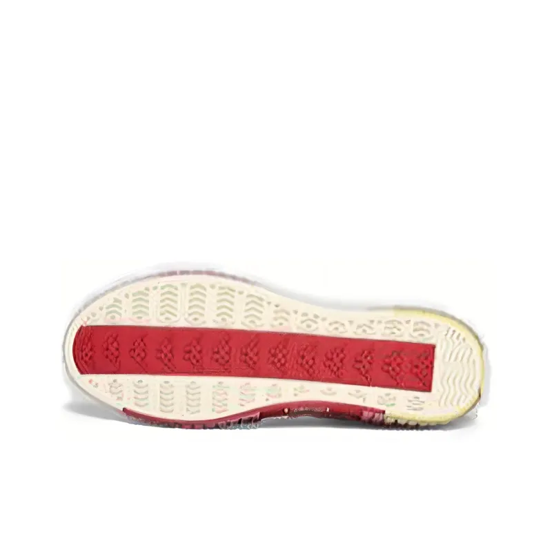 SHINCHAN x Kappa Anti Slip Wear Resistant High Top Skateboard Shoes Unisex White Red-4