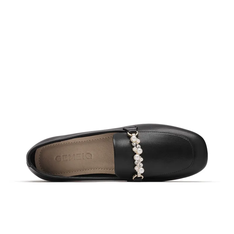 GEMEIQ Loafers Women's Low Top Black/Ecru-3