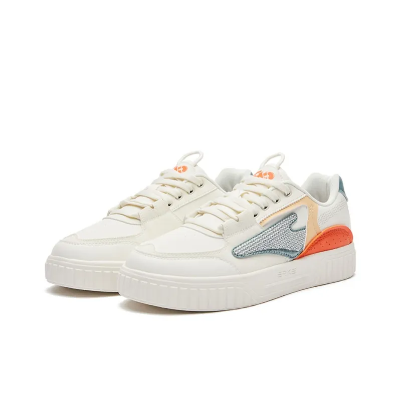Erke Flying Cranes Anti-Slip And Wear-Resistant Lightweight Low-Top Skateboard Shoes Men's White Gray Green-2