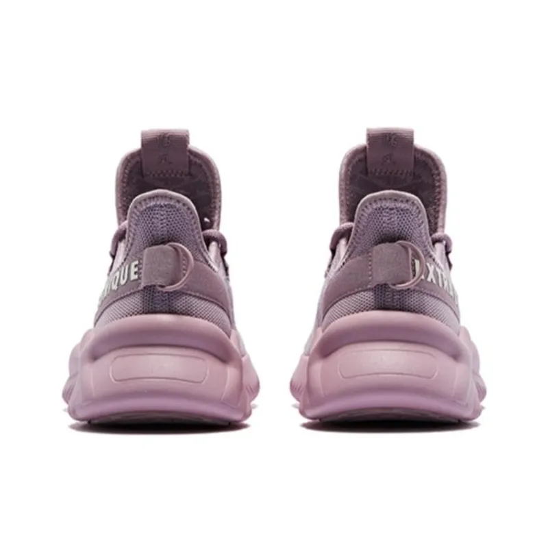 QIAODAN Shock Absorbers With Slip Resistant And Abrasion Resistant Properties Low Top Running Shoes Women's Lilac Pink-4