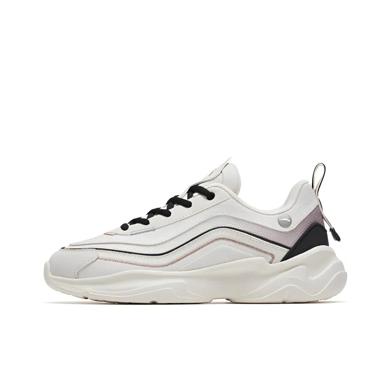 Anta White Thistle Slip Resistant, Abrasion Resistant, Breathable Low Top Sports Casual Shoes Women's Gray Brown Black-0