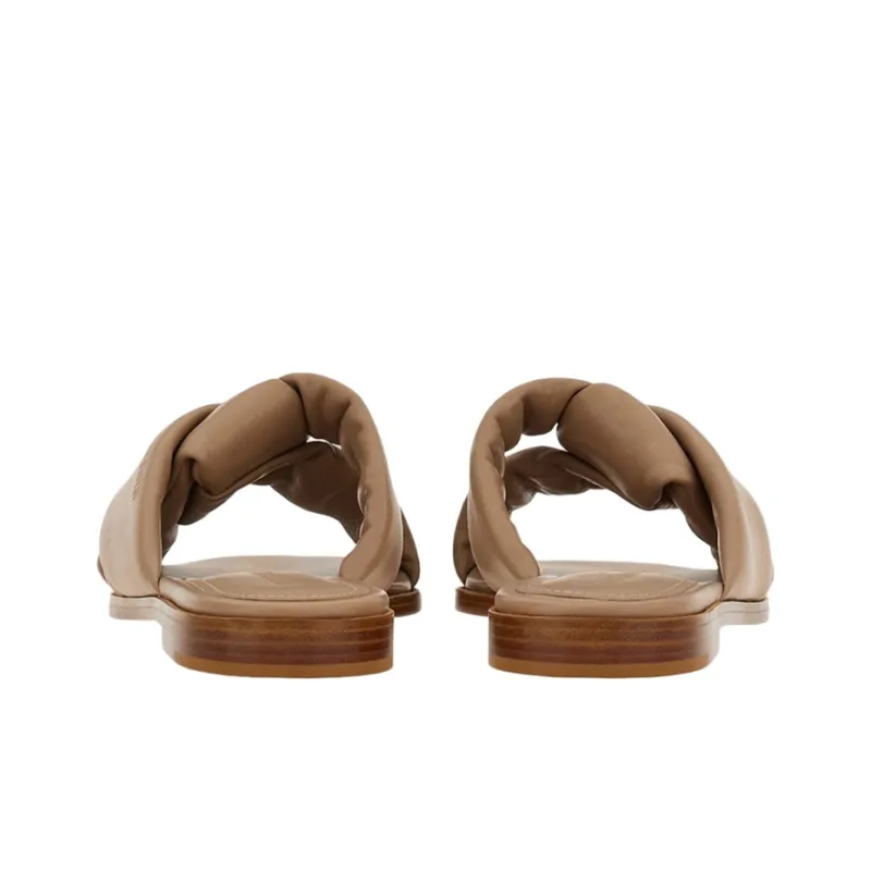 FERRAGAMO Knot-detail Leather Slides-4