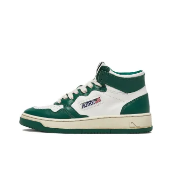 AUTRY Medalist Mid Leather Sneakers Two Toned 'White Green' Women's