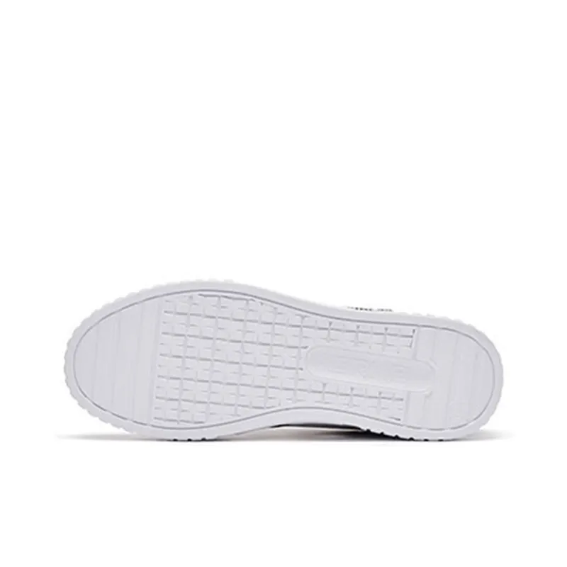 Erke Dots Wear resistant And Lightweight Mid Top Skateboard Shoes Men's Black White-4
