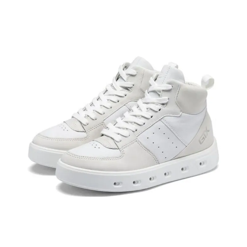 Ecco High Top Stylish Skateboarding Shoes Women's White-2
