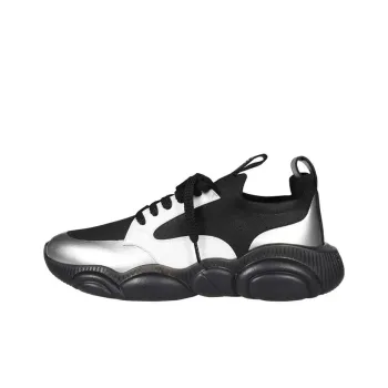 MOSCHINO Abrasion Resistant Low Top Sports Casual Shoes Men's Black Silver