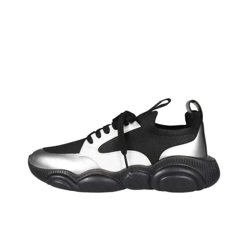 MOSCHINO Abrasion Resistant Low Top Sports Casual Shoes Men's Black Silver-0