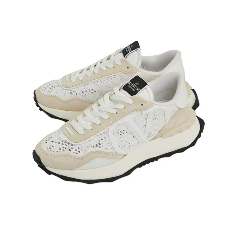 Valentino Women's Lacerunner Low 'Lace - White Ivory'-2