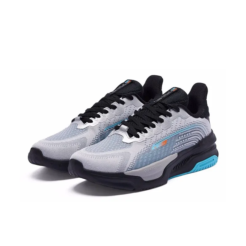 361° Casual Shoes Men Low Top Silver White/Active Ice Blue-3