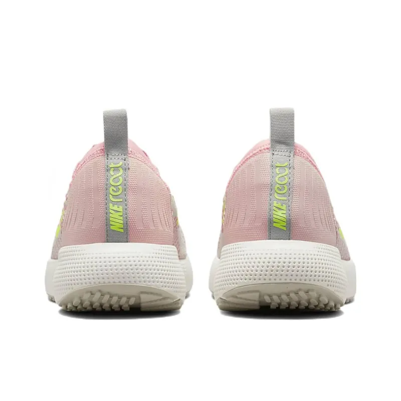 Nike React Escape Run Flyknit 'Pink Oxford Volt' Women's-4