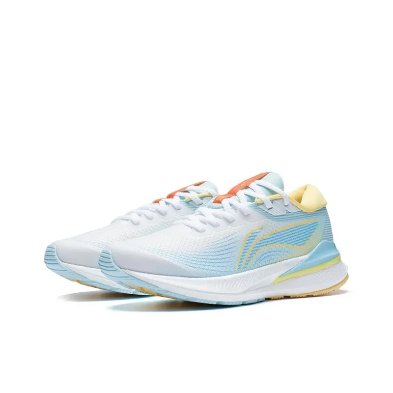 LiNing Shock Absorbers With Slip Resistant And Abrasion Resistant Properties Low Top Running Shoes Women's White Blue-2