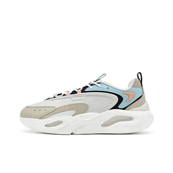 XTEP Anti-Slip And Wear-Resistant Breathable Low-Top Sports Casual Shoes Dove Gray Tea Brown