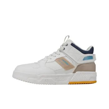 361° Non slip Wear resistant Shock Absorption High Top Skateboard Shoes White Blue Brown