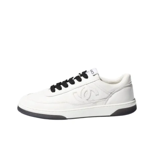 CHANEL Skateboard Shoes Unisex Low-Top White