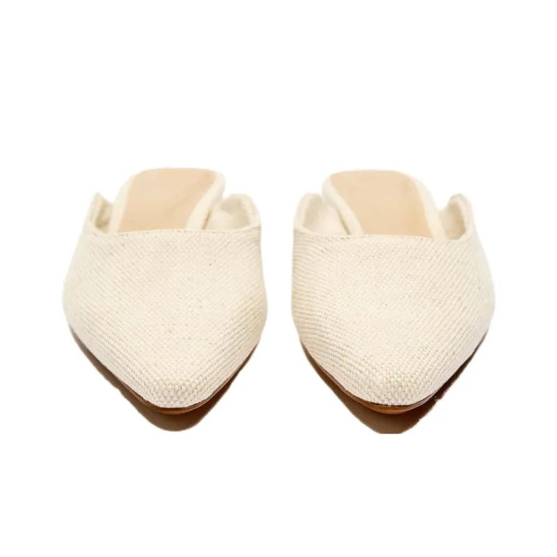 ZARA Wrap-toe Slippers Women's Light Beige Yellow-2
