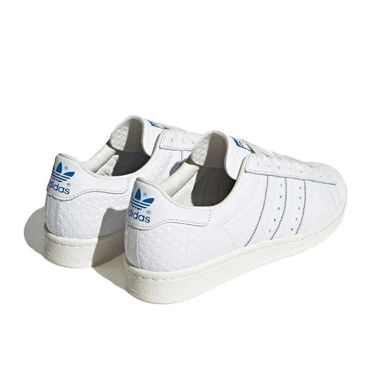 Adidas Superstar 82 Debossed Geometric Print White Blue-3