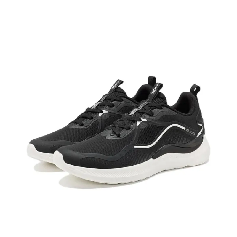 XTEP Shock Absorbers With Slip Resistant And Abrasion Resistant Properties Low Top Running Shoes Women's Black White-2