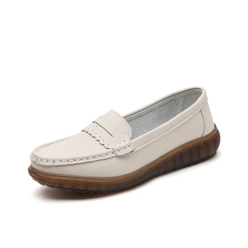 Reivantix Gommino Loafers Women's Beige/Gray/Black/White-12
