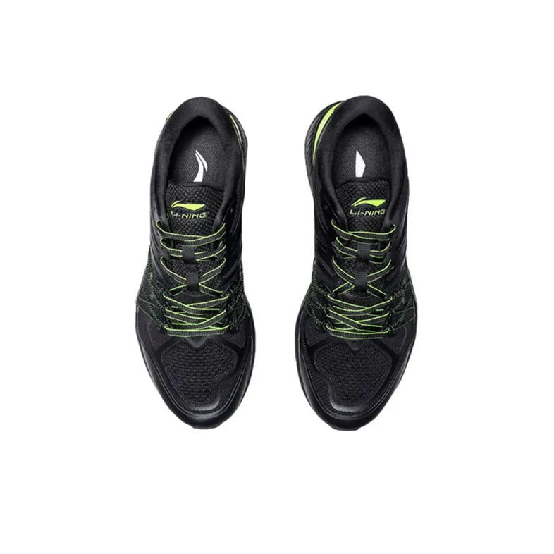 LiNing Cushioning Low Top Running Shoes Unisex Black Green-3