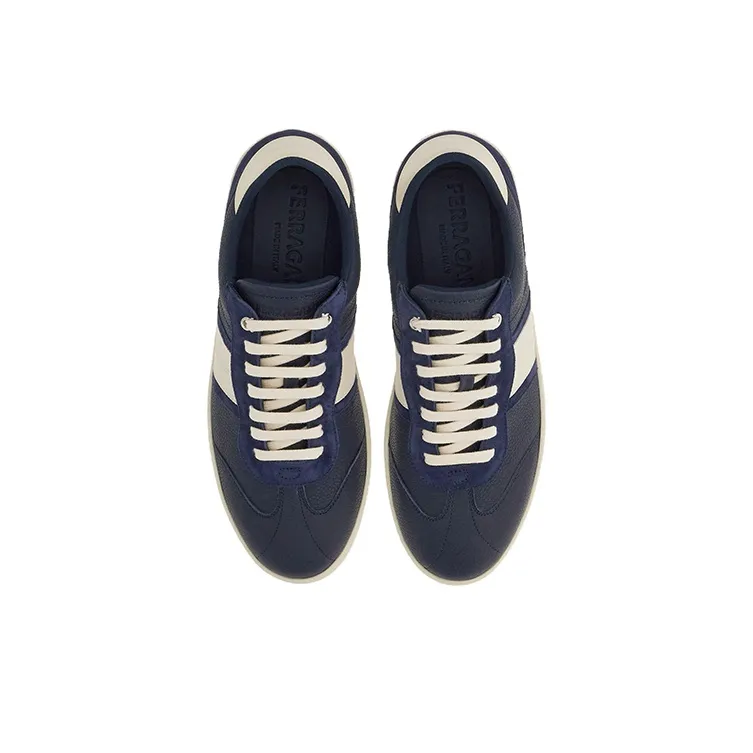 FERRAGAMO Logo debossed Leather Sneakers-2