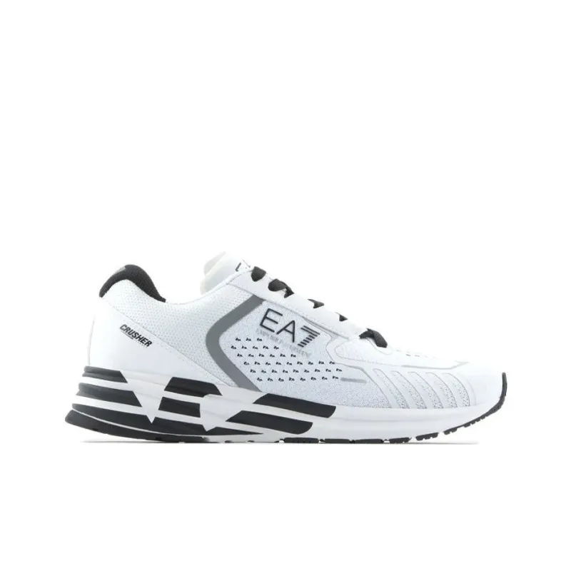 EMPORIO ARMANI Slip Resistant Low Top Casual Shoes Unisex White Black-1