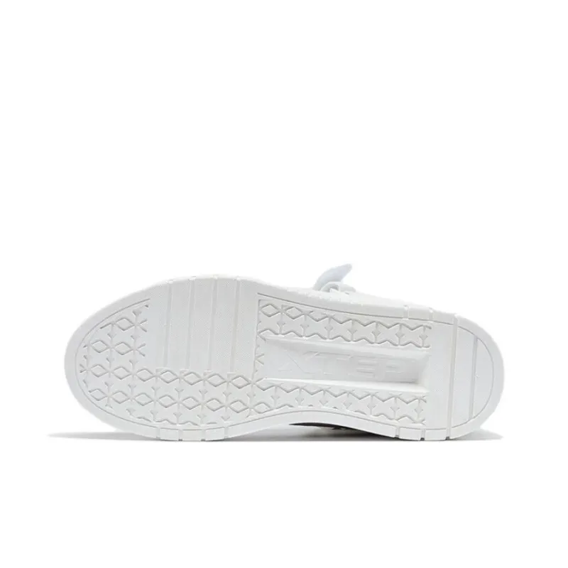 XTEP Warm Anti Slip And Wear Resistant Mid Top Skateboard Shoes Women's White Purple-5
