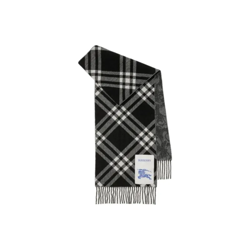 Burberry Cashmere Knit Scarves Men's Gray-0