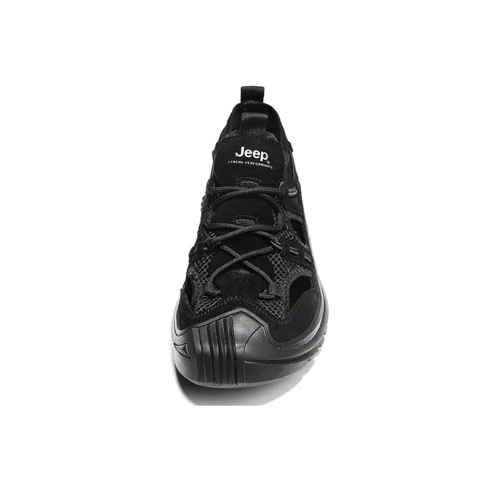 Jeep Breathable And Wear resistant River Trekking Shoes Men's Black-4