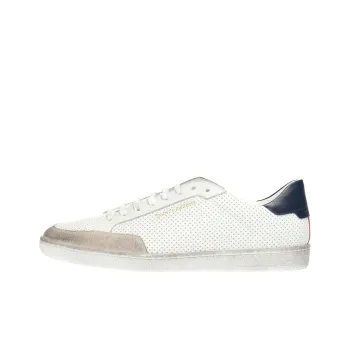 SAINT LAURENT Stylish Skateboarding Shoes Men's White Blue Vintage Version