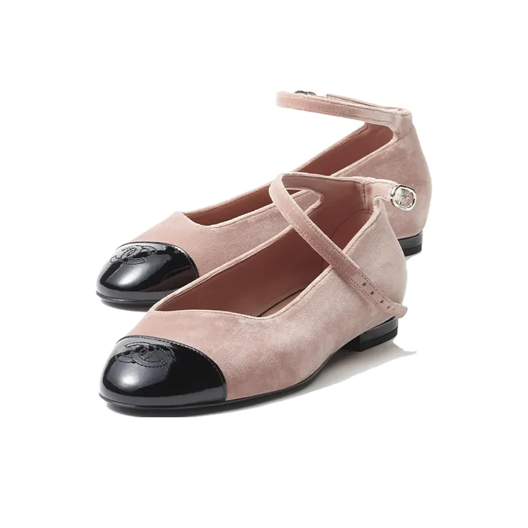 CHANEL Chunky Heel Mary Jane Shoes Women's Pink-1