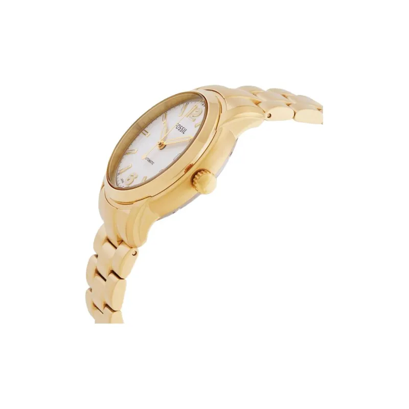 FOSSIL Heritage Collection Wrist Watch Automatic Mechanical Movement Stainless Steel Strap 38mm White Dial Unisex-1