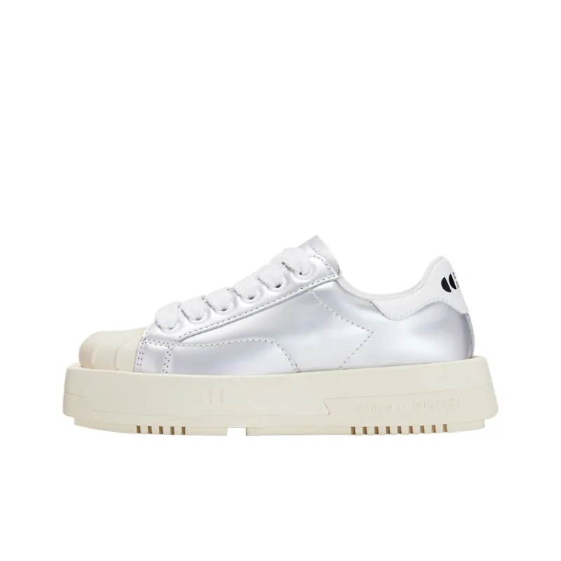 CHOCO CONCERT Low Top Stylish Skateboarding Shoes Unisex Silver Gray-0