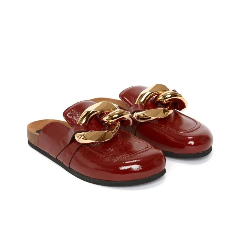 JW Anderson Chain detail Leather Loafer Mules Women's-2