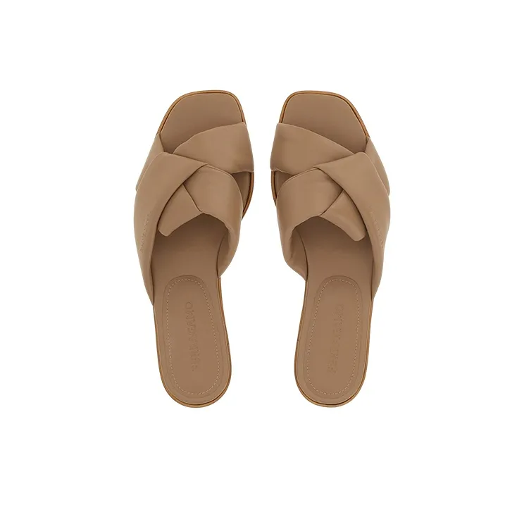 FERRAGAMO Knot-detail Leather Slides-3