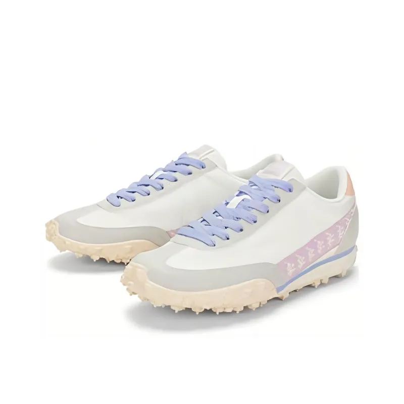 Kappa Anti Slip Wear Resistant Low Top Running Shoes Unisex White Gray Purple-0