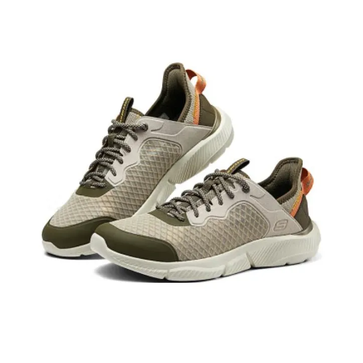 Skechers Cushioning Wear Resistant Breathable Coverage Support Rebound Mid Top Casual Shoes Men's Gray Green-2