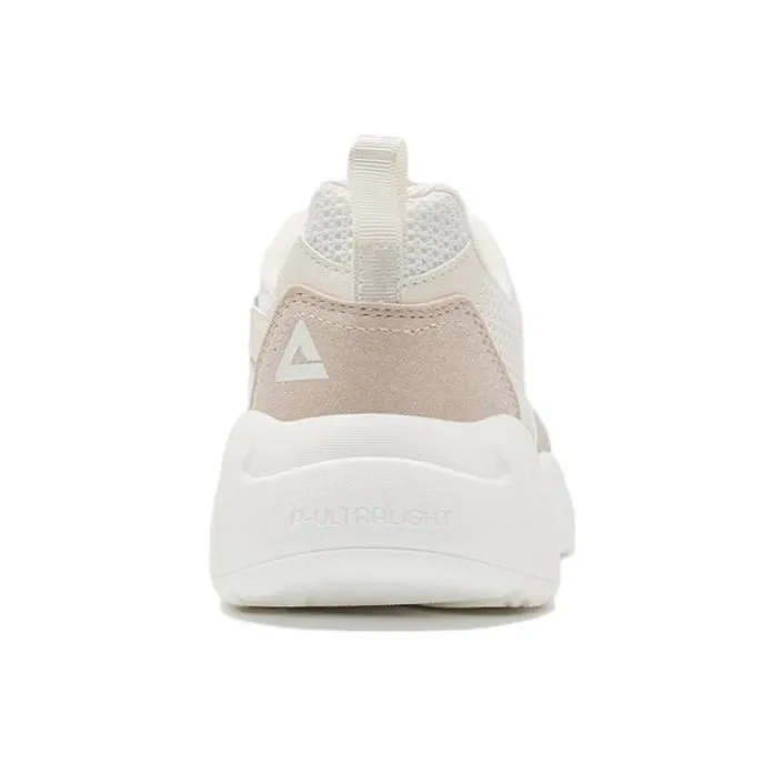 PEAK Anti Slip Wear Resistant Low Top Sports Casual Shoes Women's White Brown-3